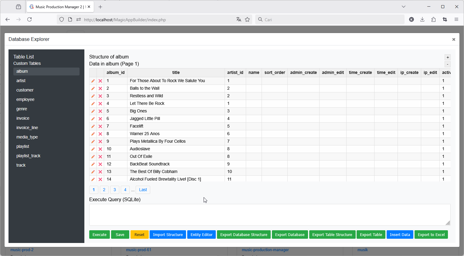 Database Explorer Screenshot