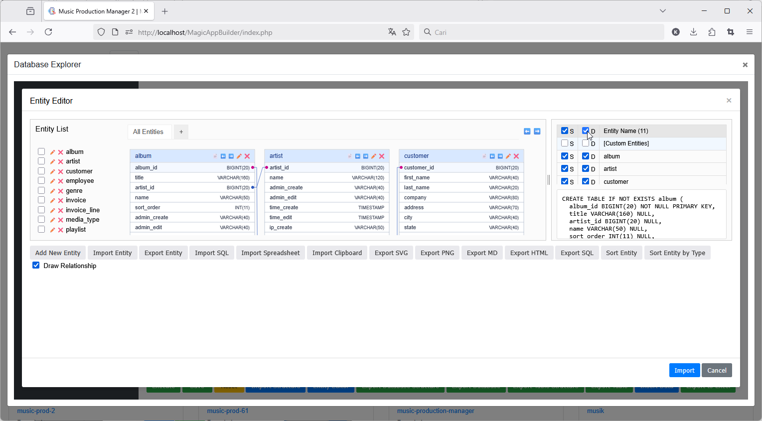 Entity Editor Screenshot